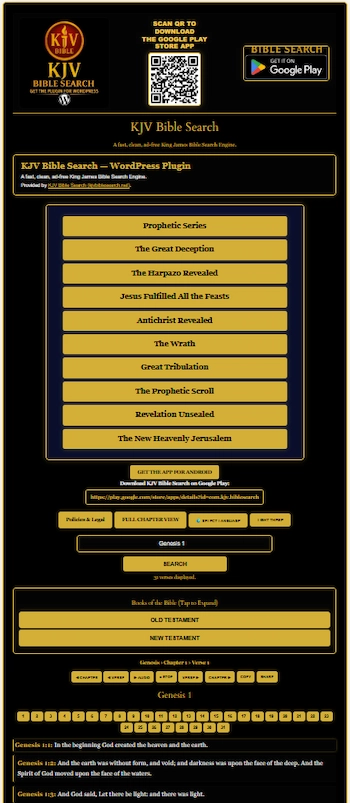 KJV Bible Search WordPress Plugin live search engine interface