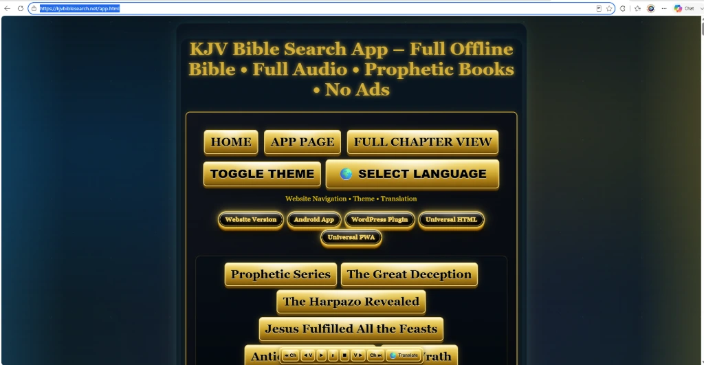 KJV Bible Search official website responsive desktop interface